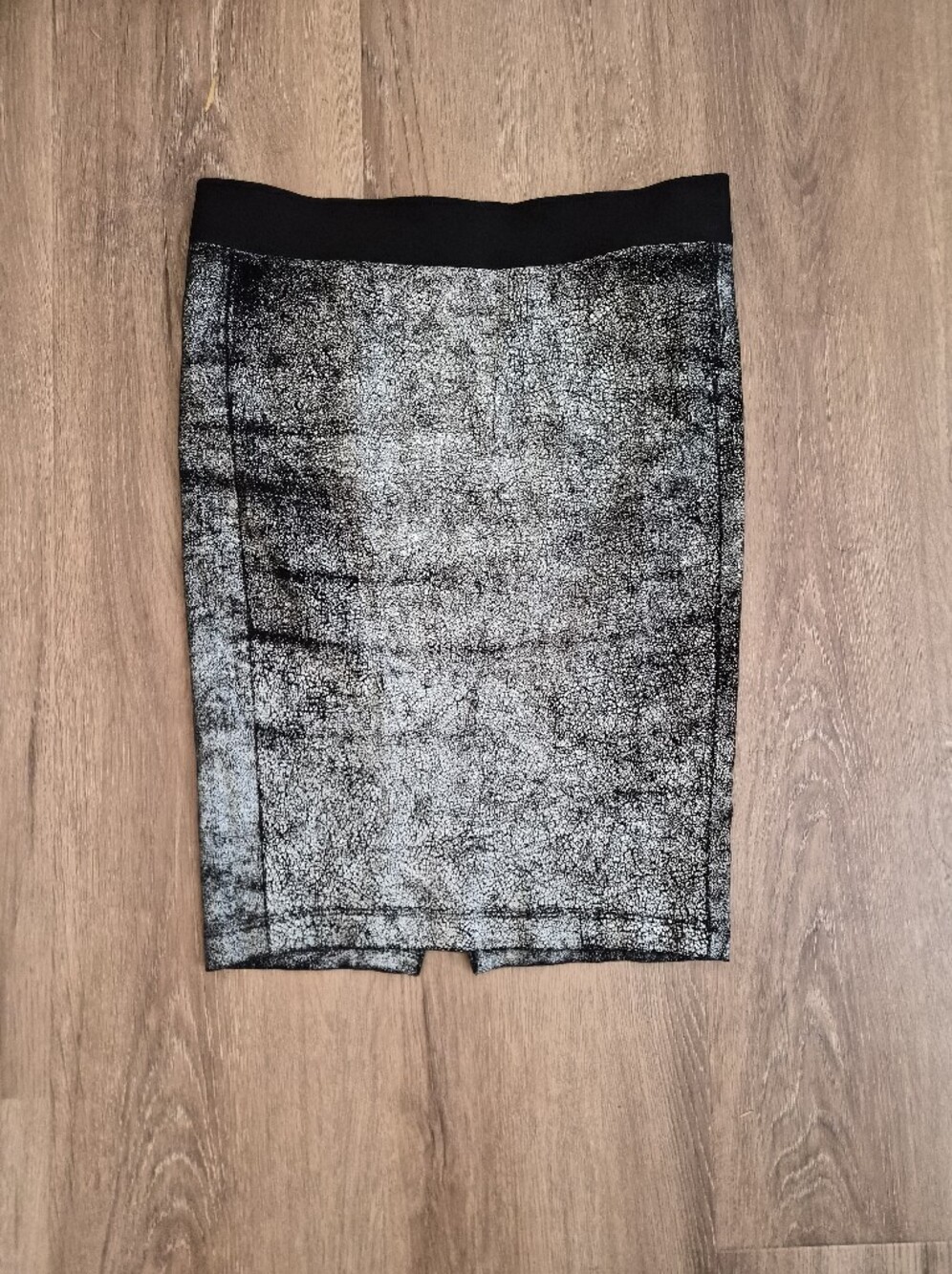Helmut Lang Silver Metallic Pencil Skirt Lambskin 8